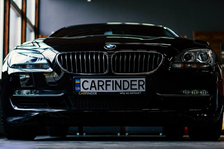 BMW car with a CarFinder plate